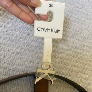NWT Calvin Klein 2X belt brown and black leather women’s